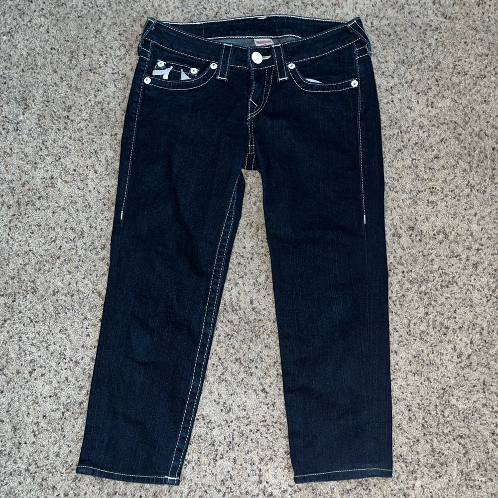 TRUE RELIGION RN#112790 Women's Blue Capri Jeans- 28